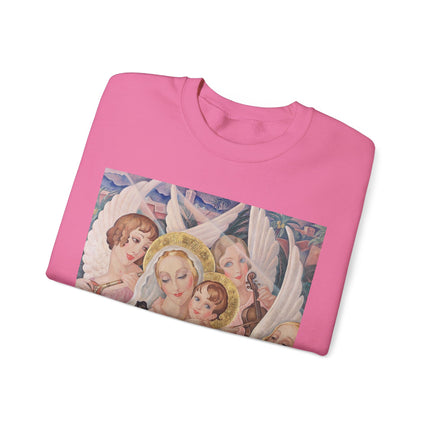 Madonna with Child Surrounded by Musical Angels by Gerda Wegener Heavy Blend™ Crewneck Sweatshirt