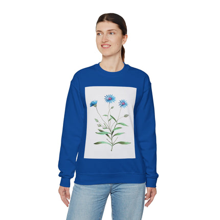 Blue Strawflower by Anselmus Boëtius de Boodt Heavy Blend™ Crewneck Sweatshirt