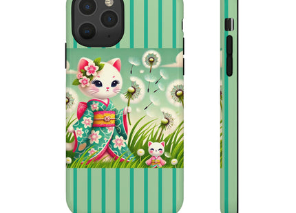 Geisha Kitten and the Dandelion Phone Cases