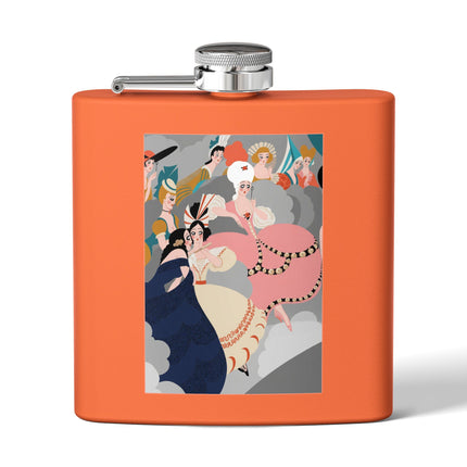 Celestial Masquerade Stainless Steel Flask – Theatrical Elegance & Floating Whimsy