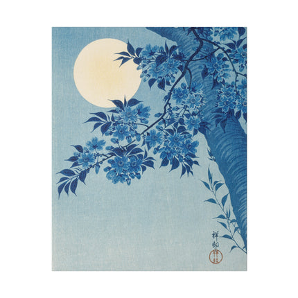 Blossoming Cherry on a Moonlit Night by Ohara Koson – Japanese Serenity