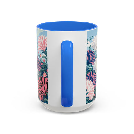 🌸🦋 The Enchanted Pink Blossom Retreat Colorful Mug – Art Deco Floral Whimsy