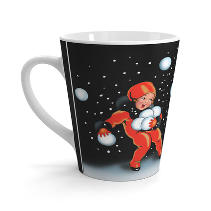 A Festive Snowball Toss Latte Mug