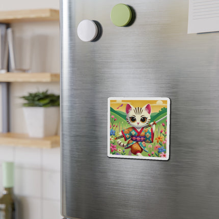 Samurai Kitten Die-Cut Magnets (5 Sizes)