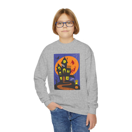 Halloween Night at the Haunted House Youth Crewneck Sweatshirt
