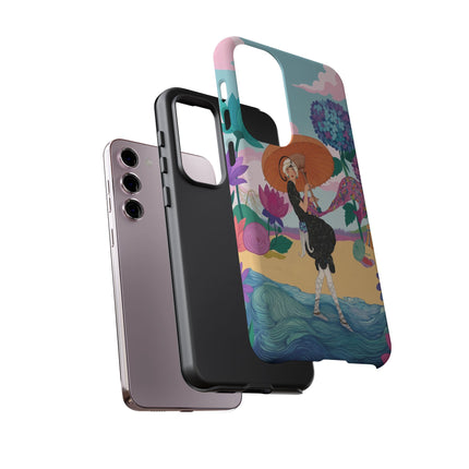 🌊☂️ The Lady Of The Flowered Seashore Phone Case – Art Deco Seaside Fashion