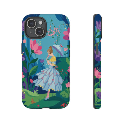 🌸☂️ A Stroll Through The Enchanted Forest Phone Case – Art Deco Floral Fantasy
