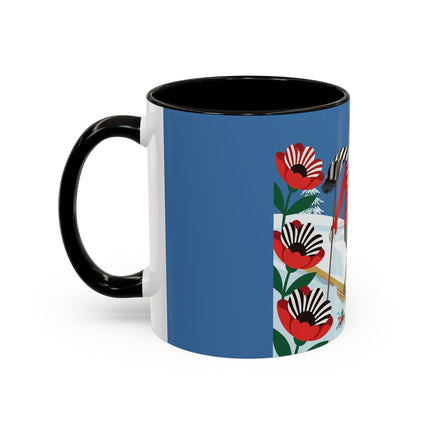 🎿🎄 The Christmas Holly Skier Colorful Mug – Whimsical Holiday Fantasy