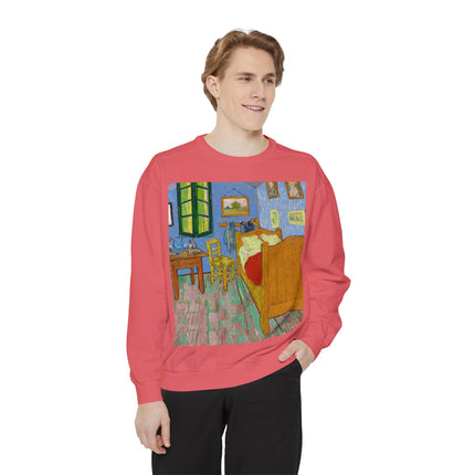 The Bedroom by Vincent van Gogh Unisex Garment-Dyed Sweatshirt
