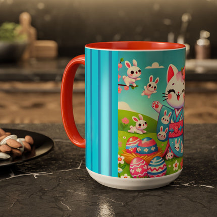 Springtime Kitten’s Easter Joy Colorful Mugs (11oz, 15oz)