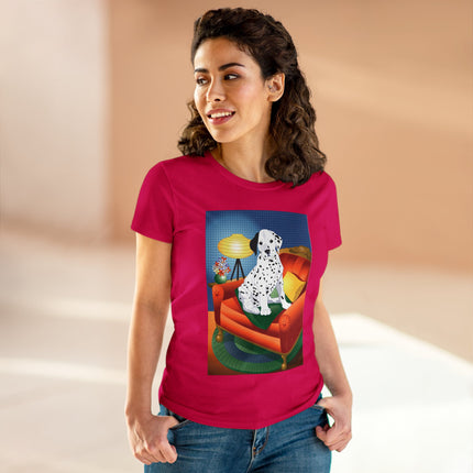 A Dalmatian's Cozy Corner Women's Midweight Cotton Tee