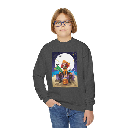 Moonlit Pirate Halloween Youth Crewneck Sweatshirt