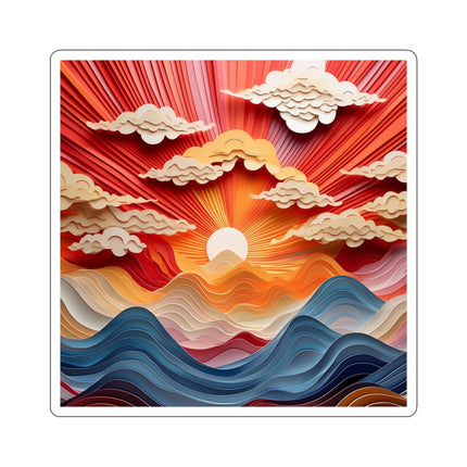Vibrant Sunrise Sky Kiss-Cut Stickers (4 Sizes)