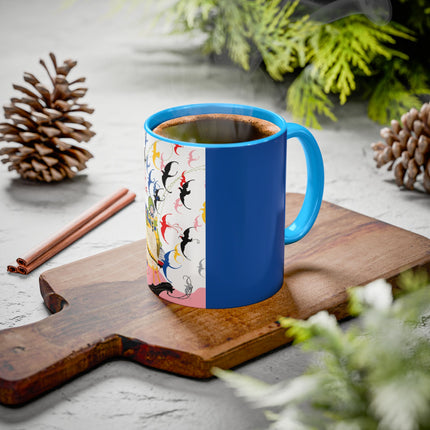 Flight of the Songbirds Colorful Mugs – Theatrical Whimsy & Colorful Harmony