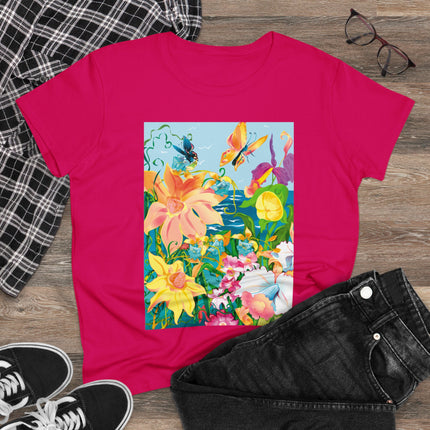 Blooming Paradise Women's Midweight Cotton Tee