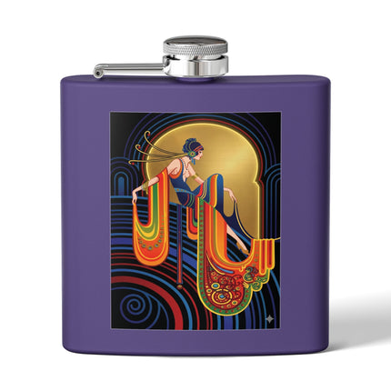 Art Deco Muse Flask – Golden Radiance & Elegant Poise