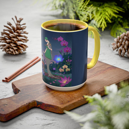 Moonlit Incense Ceremony Colorful Mugs – Art Deco Meditation Garden
