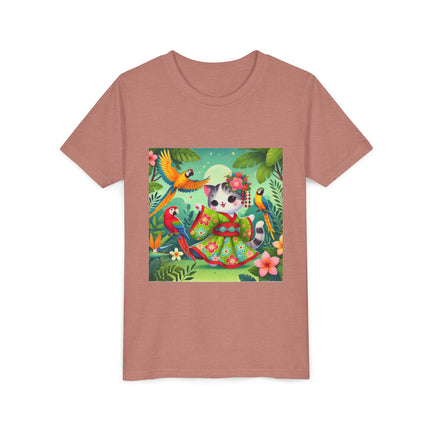 Parrot Dance of the Geisha Kitten Youth Short Sleeve Tee