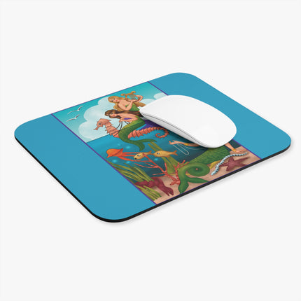 Three Mermaids with Strings of Pearls by Carlo Chiostri Mouse Pad, Rectangle