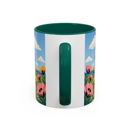 🌸⛵ The Seaside Blossom Promenade Colorful Mug – Art Deco Coastal Elegance