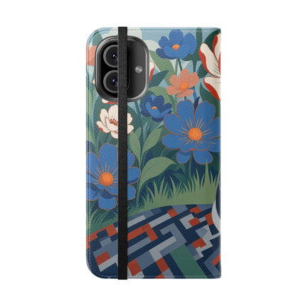 🌺🪞 The Lady Of The Grand Flower Salon Flip Case – Art Deco Floral Elegance