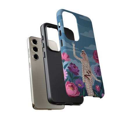 🌺👒 The Grand Flower Promenade Phone Case – Art Deco Fashion Illustration