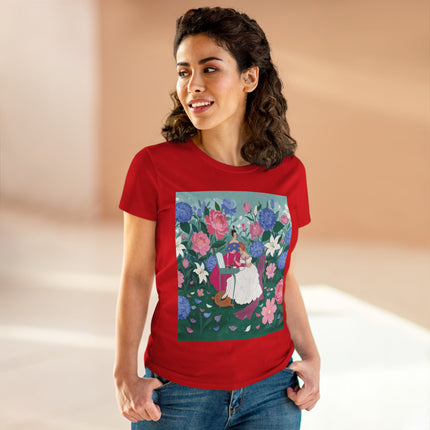 💎🌸 The Lady Of The Jeweled Garden Cotton Tee – Art Deco Floral Elegance