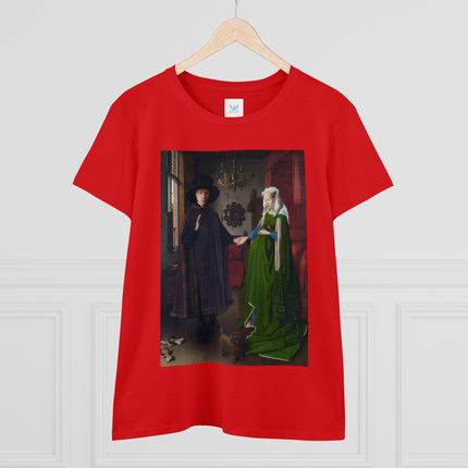 Arnolfini Portrait by Jan Van Eyck Women's Midweight Cotton Tee