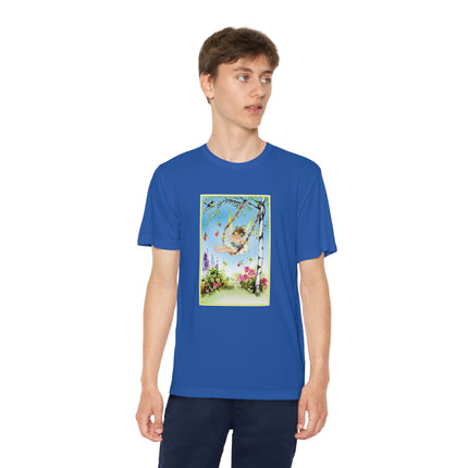 Spring Fairy's Floral Swing Youth Competitor Tee – Garden Magic & Whimsical Adventure