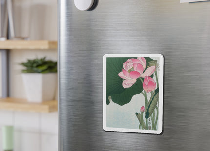 Blooming Lotus Flowers by Ohara Koson Die-Cut Magnets (5 Sizes)