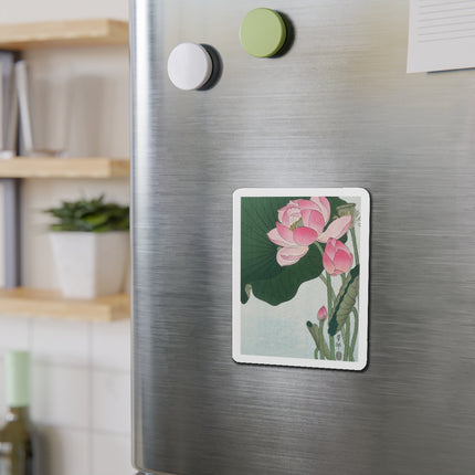 Blooming Lotus Flowers by Ohara Koson Die-Cut Magnets (5 Sizes)