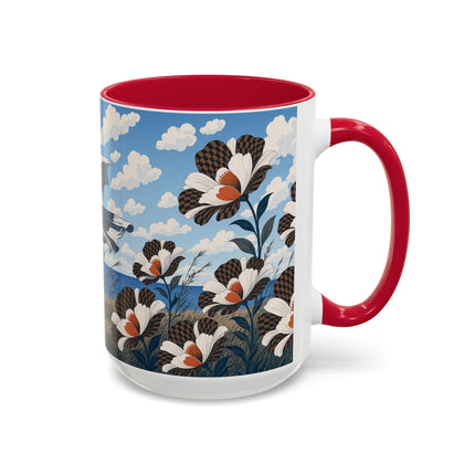 🌊🌼 The Windswept Seaside Promenade Colorful Mug – Art Deco Coastal Elegance