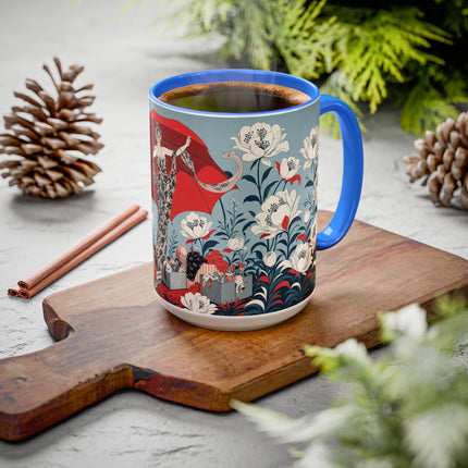 ❤️🌺 The Scarlet Parasol Spectacle Colorful Mug – Art Deco Fashion Elegance