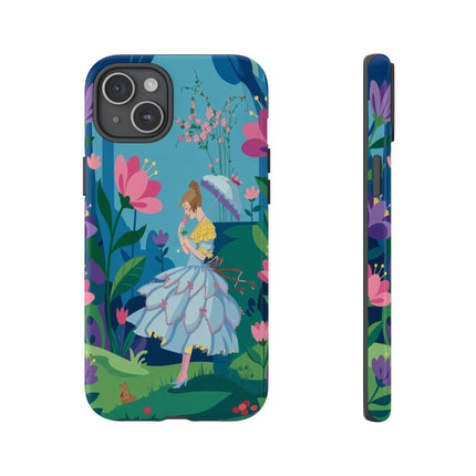 🌸☂️ A Stroll Through The Enchanted Forest Phone Case – Art Deco Floral Fantasy