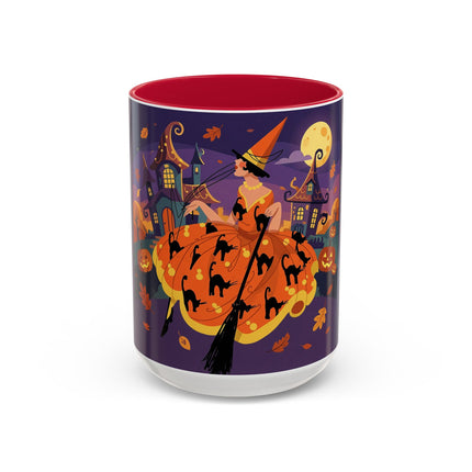 🐈‍⬛🎃 The Black Cat Witch Of Pumpkin Manor Colorful Mug – Whimsical Halloween Charm
