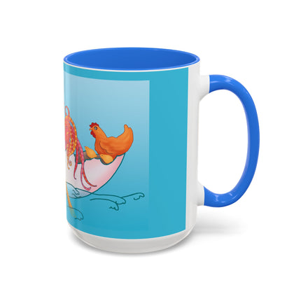 A Rooster's Seafaring Adventure Colorful Mugs, 11oz