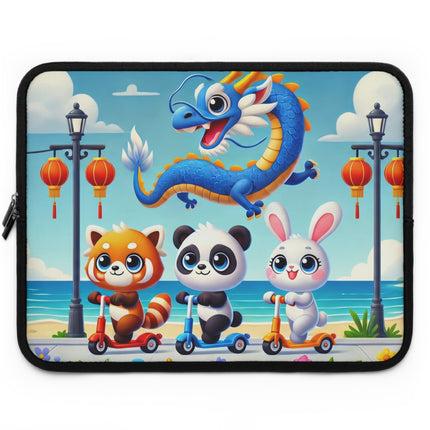 Seaside Scooter Friends Laptop Sleeve – Coastal Fun & Playful Adventure