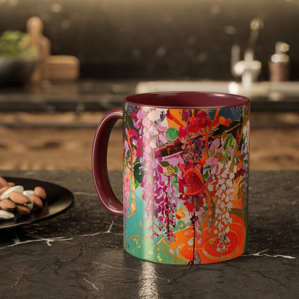 Golden Wisteria Elegance Colorful Mugs (11oz, 15oz)