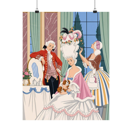 🌸🎀 France In The 18th Century Matte Vertical Poster – George Barbier Rococo Elegance