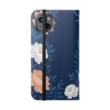 🌙🌸 The Lady Of The Moonlit Flowers Flip Case – Art Deco Floral Reverie