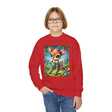 Fawn Defender Youth Crewneck Sweatshirt – Woodland Courage & Gentle Strength
