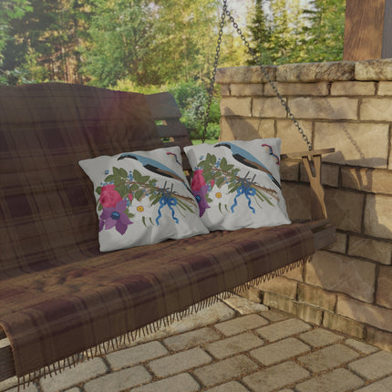 Bluebird & Butterfly Outdoor Pillows – Spring Harmony & Delicate Beauty