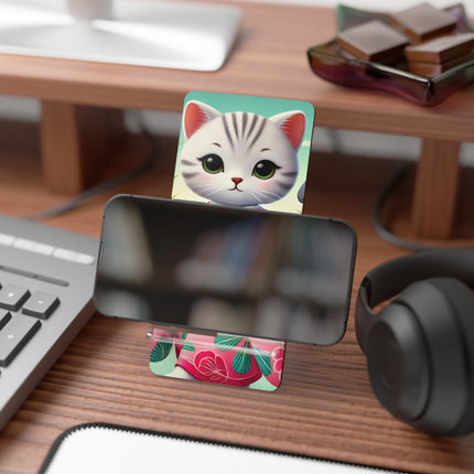 Geisha Kitten Strolls Among the Spoonbills Mobile Display Stand for Smartphones