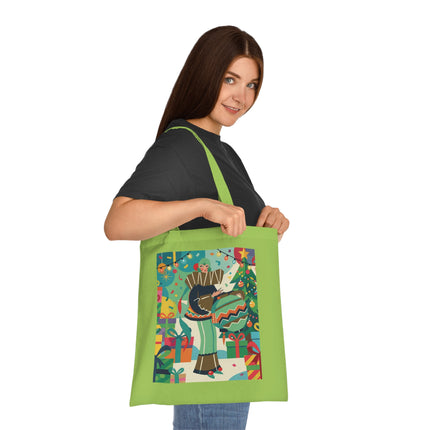 🎄🎁 The Lady Of The Christmas Ornament Cotton Tote Bag – Art Deco Holiday Fantasy