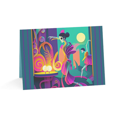 Dance of the Skeleton Ballerinas Greeting Cards (1, 10, 30, and 50pcs)