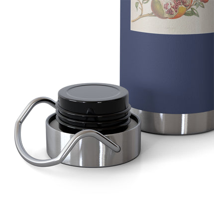 Blue Butterflies and Pomegranate by Maria Sibylla Merian Copper Vacuum Insulated Bottle, 22oz