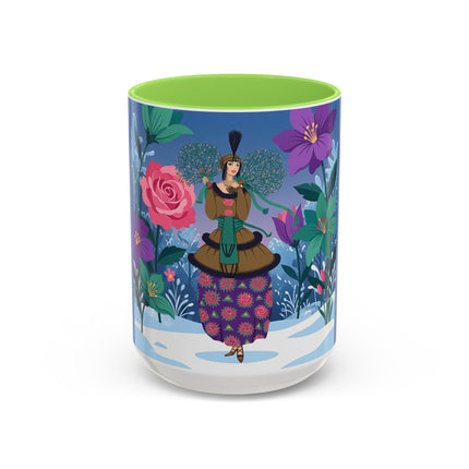 🌹❄️ The Holly Rose Of Winter Colorful Mug – Art Deco Christmas Garden