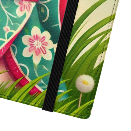 🌾🌼 Geisha Kitten and the Dandelion Wish Flip Case – Gentle Wishes & Quiet Wonder