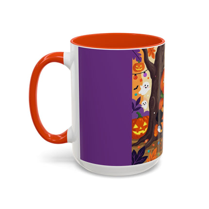 🎃🐈‍⬛ The Pumpkin Child’s Halloween Parade Colorful Mug – Whimsical Storybook Charm