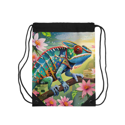 Camouflage Chameleon Drawstring Bag